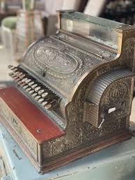 Antique mechanical cash register