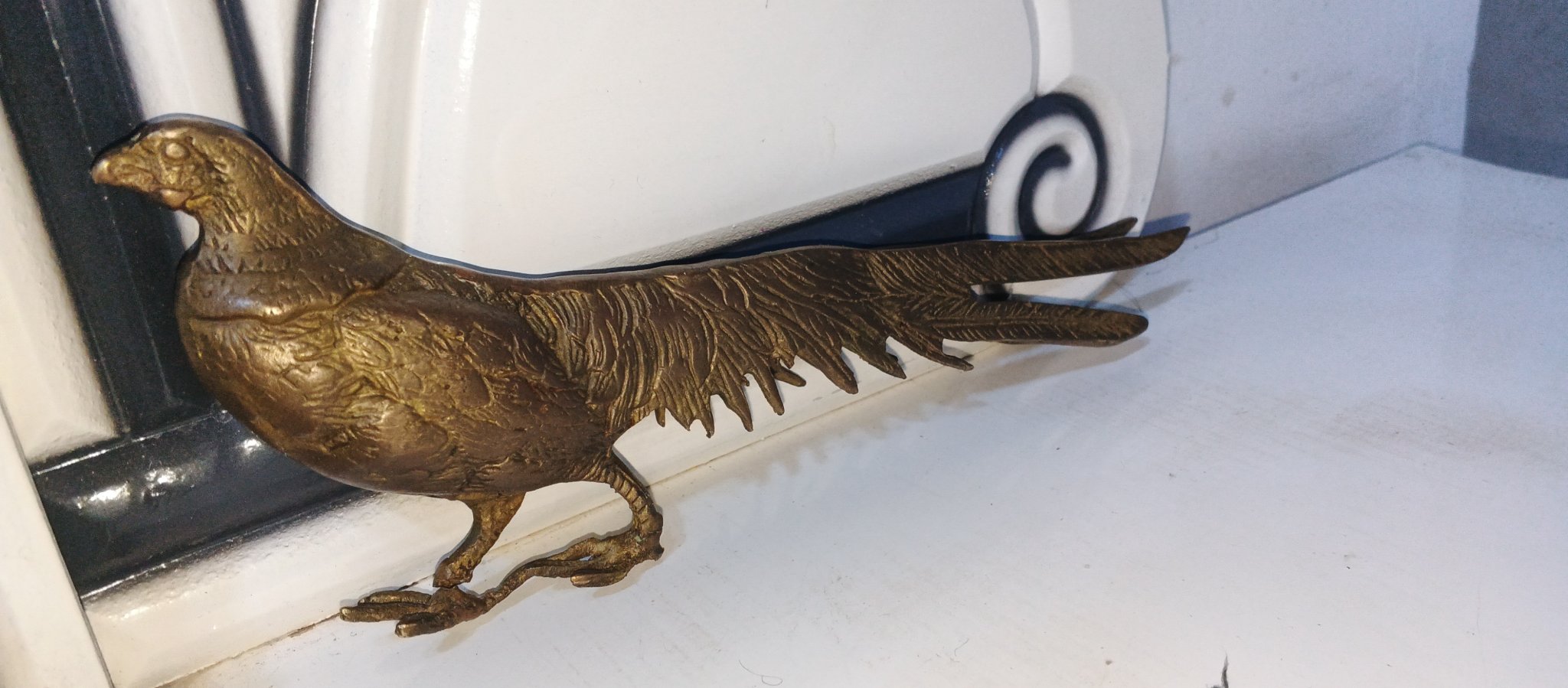 Brass pheasant or game bird figurine