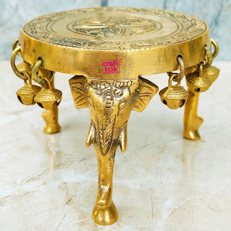 Decorative brass elephant stool or low table