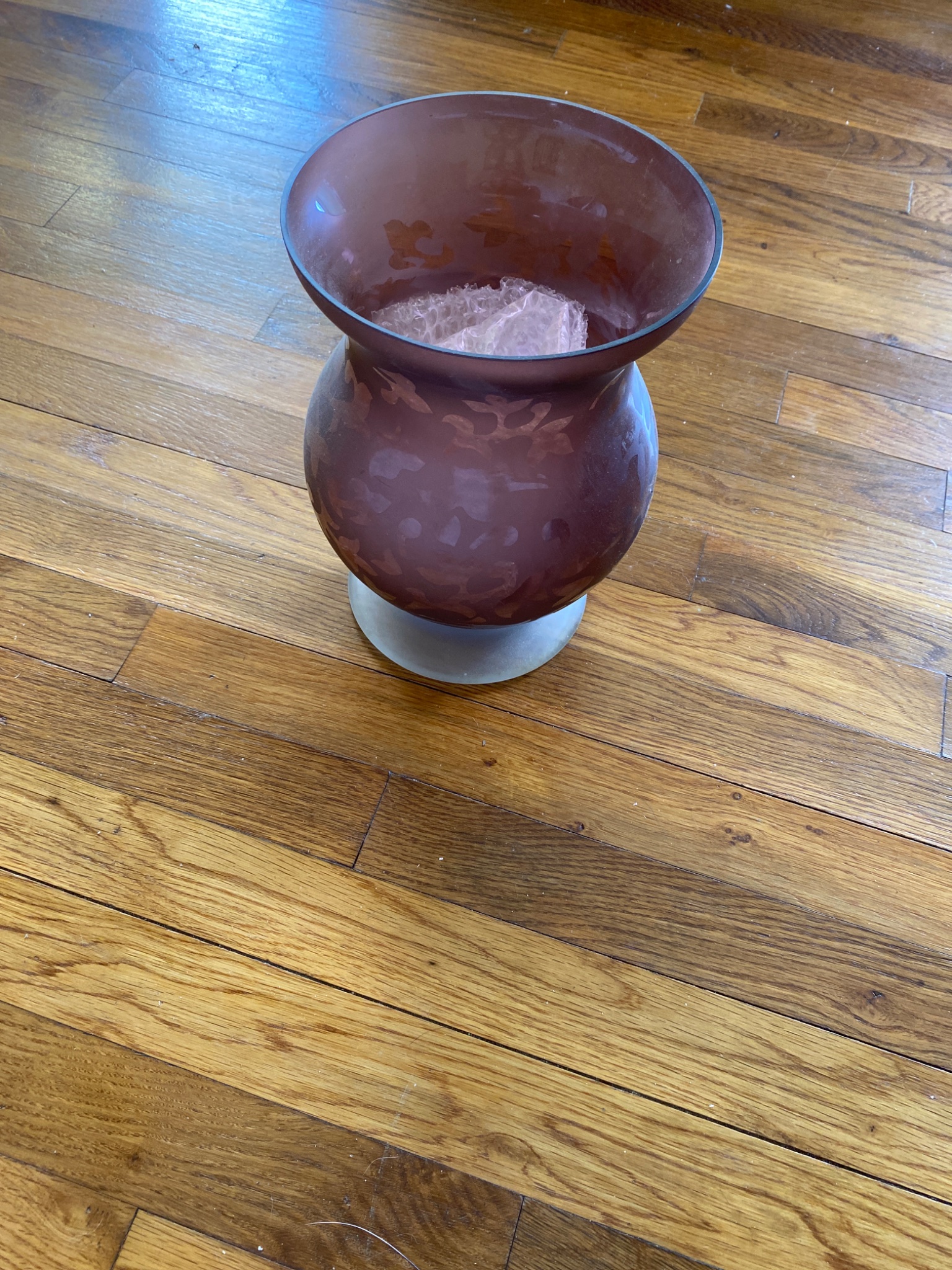 Decorative frosted art glass vase