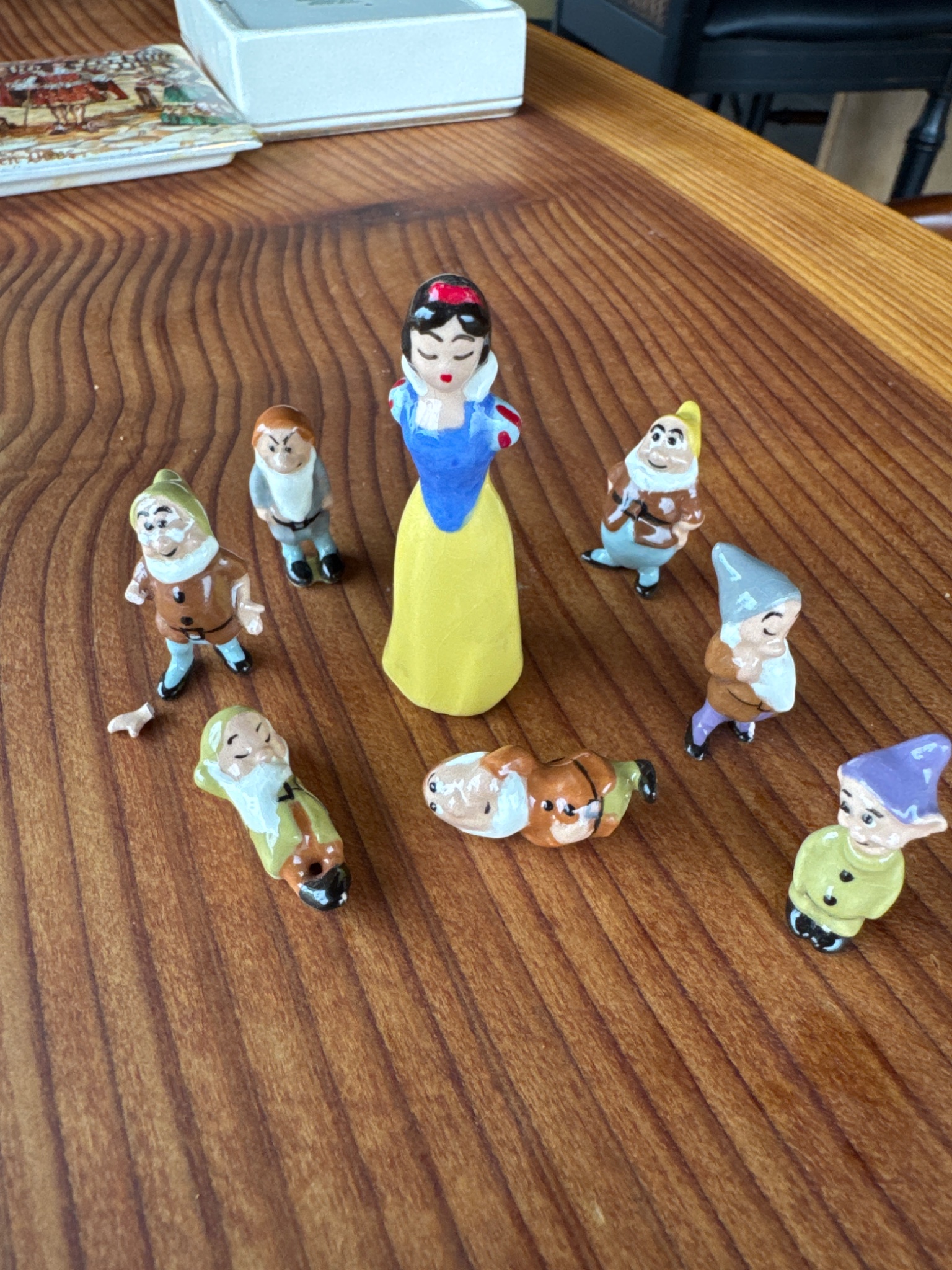 Miniature Snow White and the Seven Dwarfs figurine set