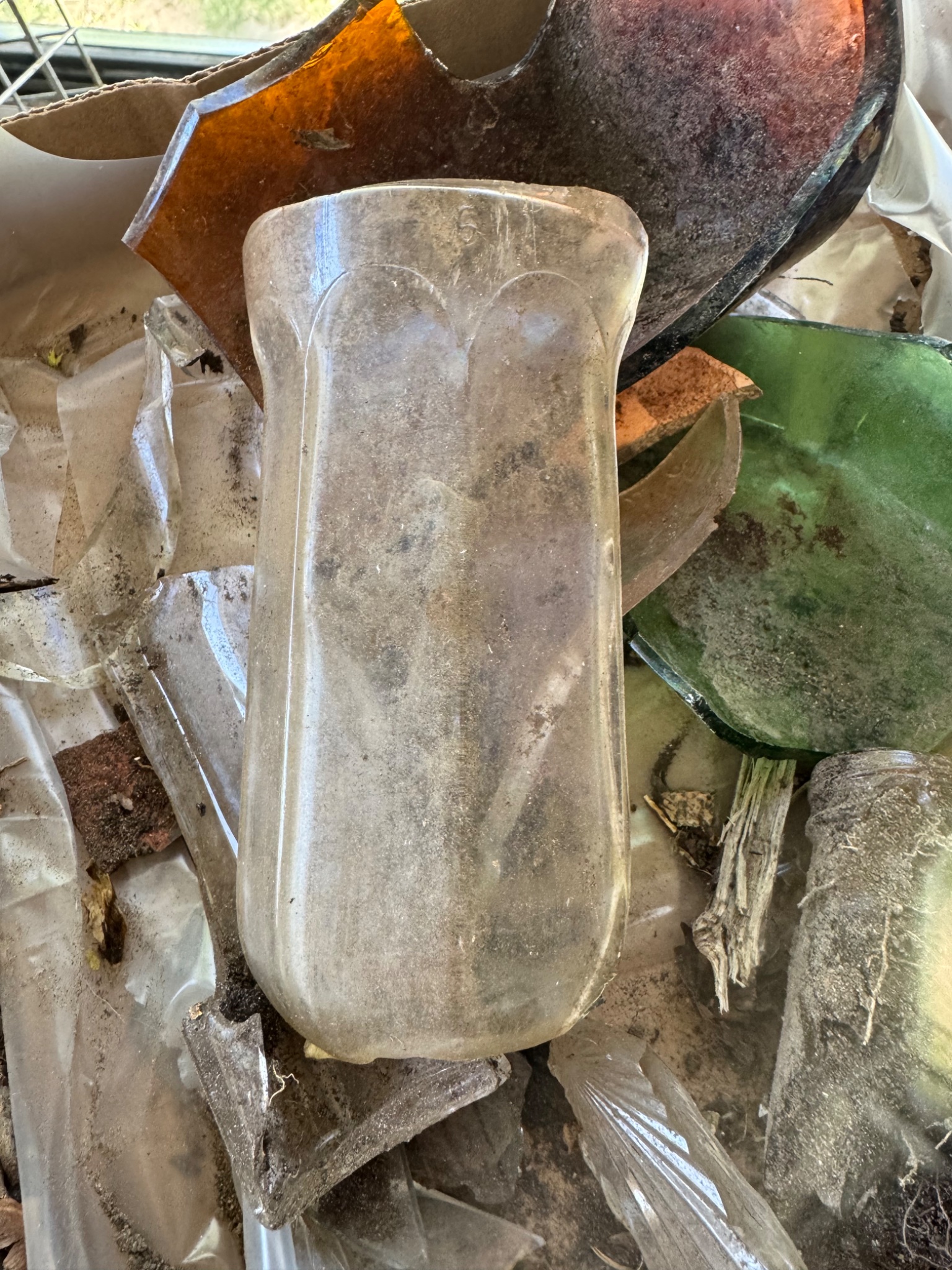 Pressed glass decorative dish or ashtray fragment