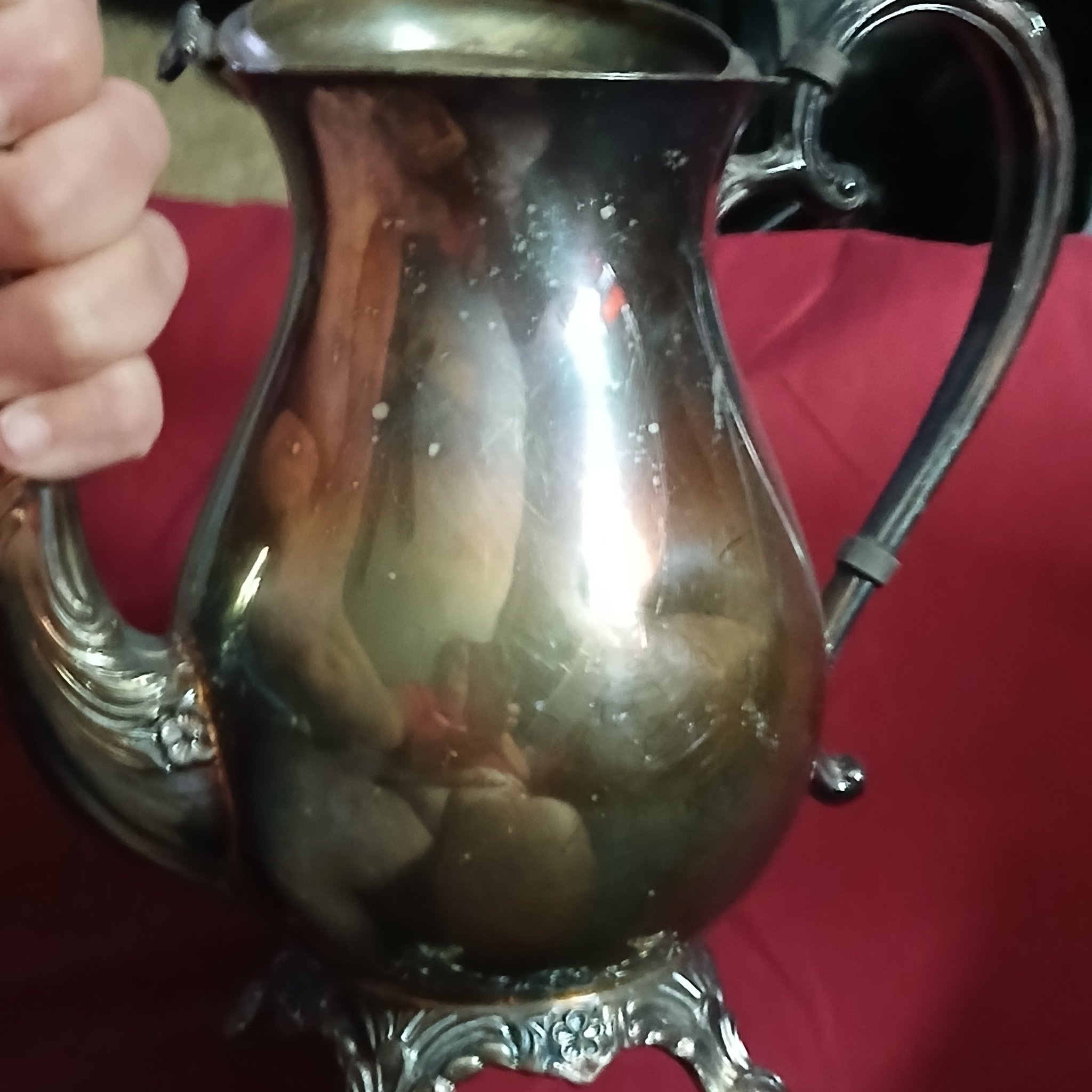 Silver-plated ewer or water pitcher