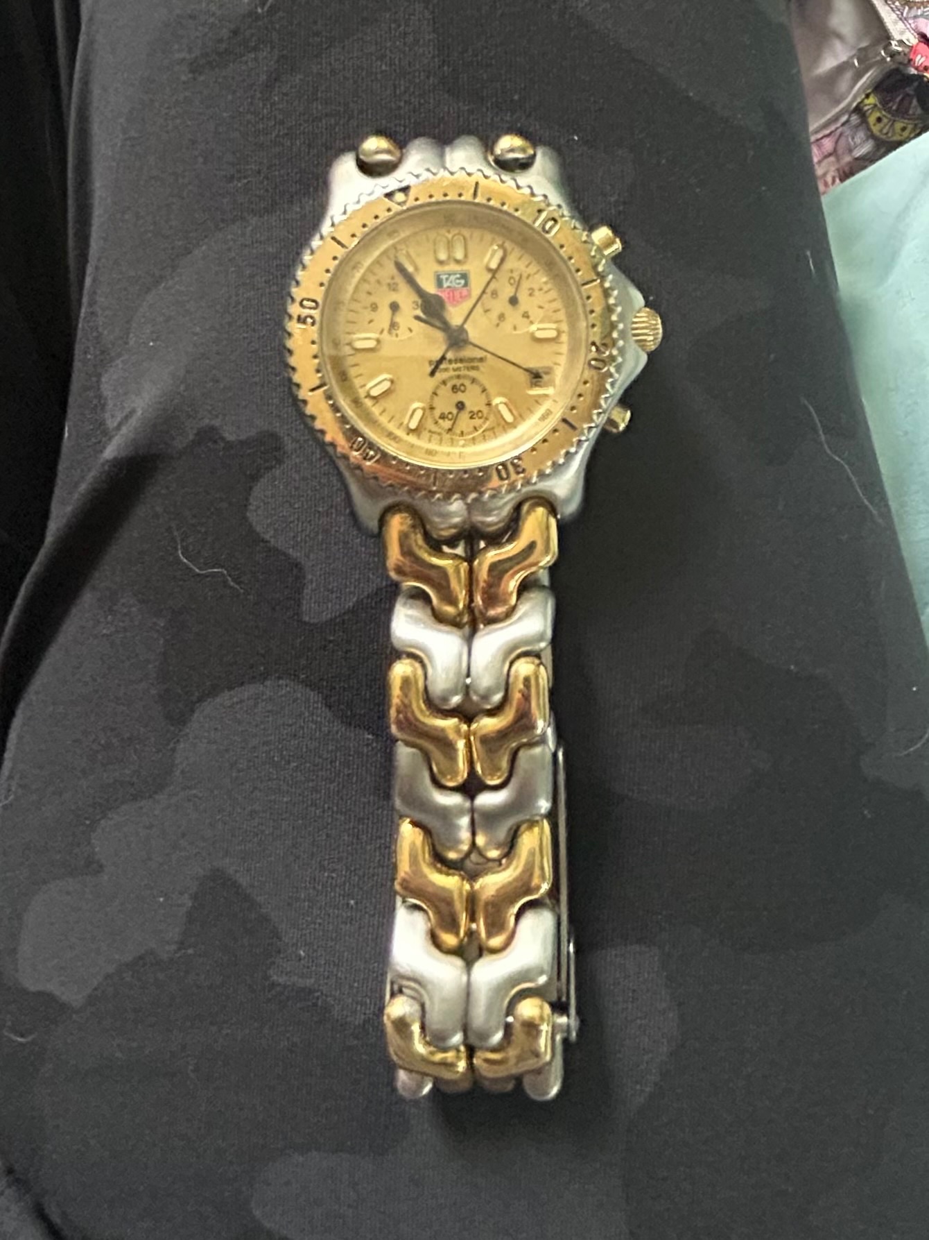 TAG Heuer Professional 2000 Series chronograph wristwatch (two-tone bracelet)