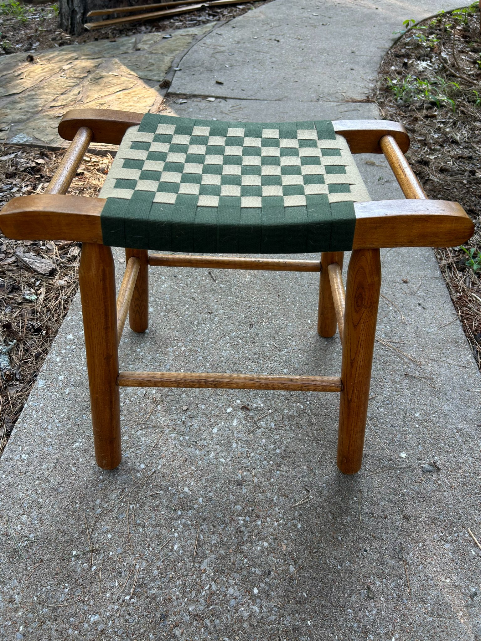 Woven-seat stool or footstool